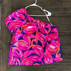 NWOT One Shoulder Silk Lilly Pulitzer Top